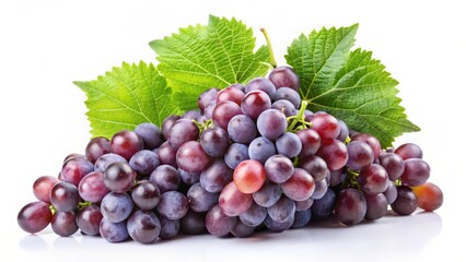 Obraz premium Red Grapes on White Background