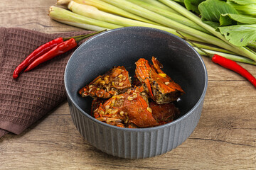 Steamed Spider crab Claws in tamatind sauce