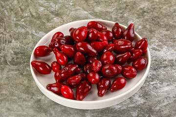 Ripe sweet juicy digberry cornel