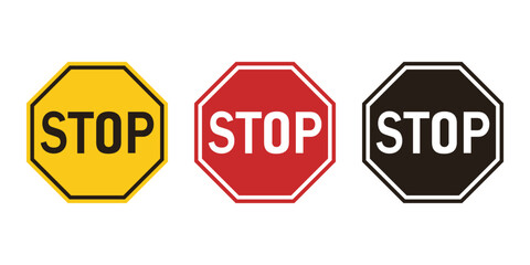 Vector stop icon, sign for decoration and design