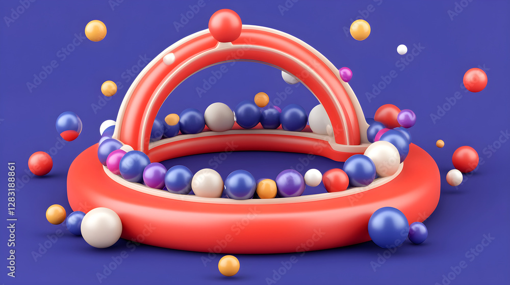 Poster dynamic colorful sphere design abstract studio 3d render vibrant atmosphere aerial perspective creat