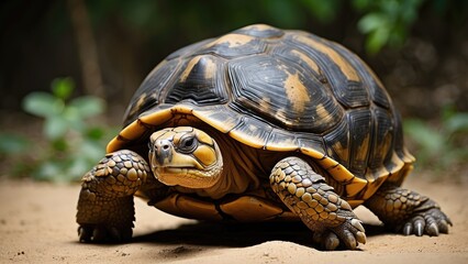 1. **Giant Tortoise on Curieuse Island in the Seychelles Forest**