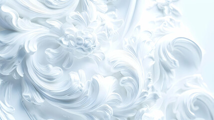 Elegant White Floral Design with Intricate Patterns and Textures