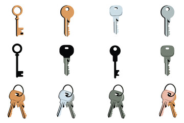 Keys collection metal keys different keys unlock keys security keys