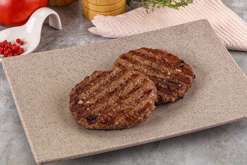 Grilled beef burger cutlet minced meat
