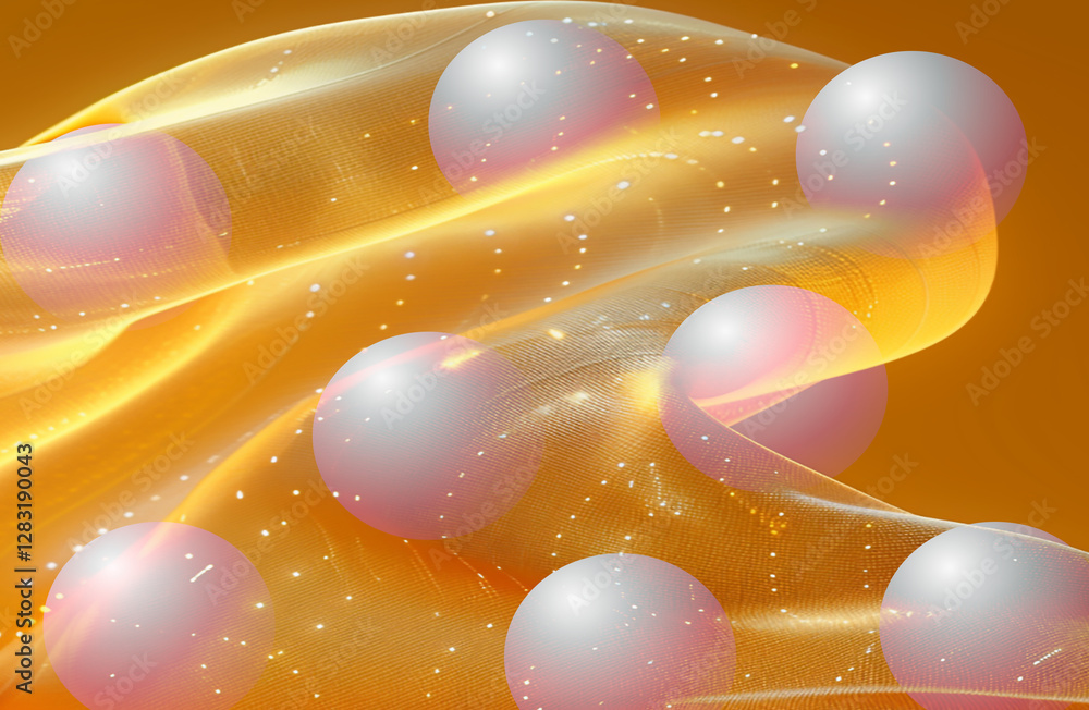 Poster abstract background of wave lines and circles