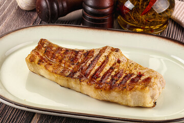 Tasty hot grilled pork loin