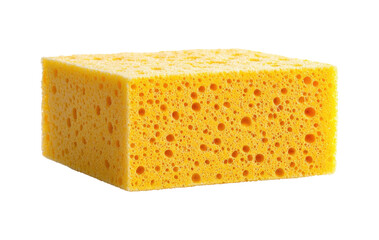 Bright yellow kitchen sponge with porous texture