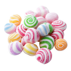 Colorful swirl candies in a delightful pile