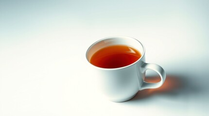 Transparent glass cup of tea and a saucer isolated on white background
