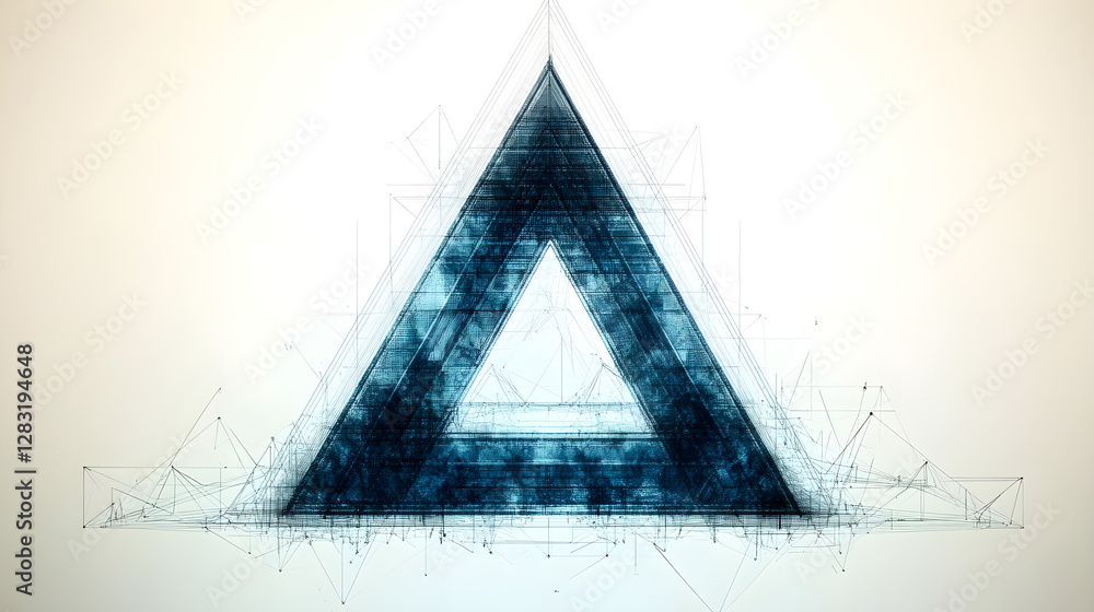 Poster dynamic geometric triangle design digital art abstract environment high-tech viewpoint futuristic co