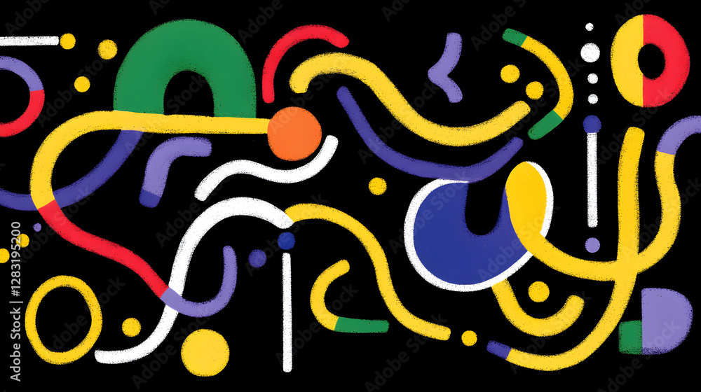 Poster dynamic abstract patterns digital art vibrant colors creative space close-up visual expression