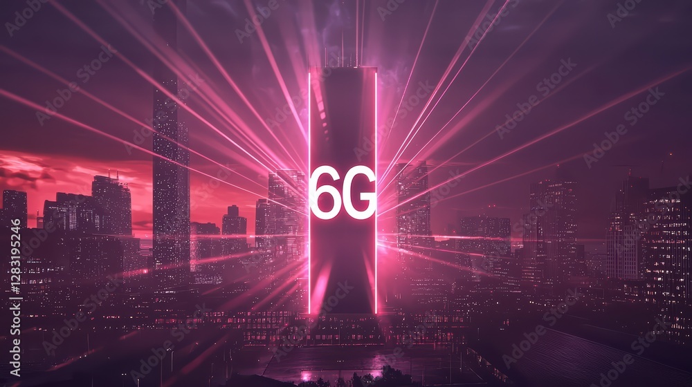 Poster 6g connectivity: this image presents the concept of the next generation of wireless technology. the 