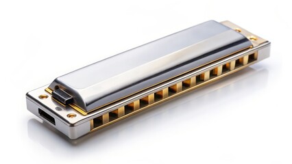 Harmonica on White Background
