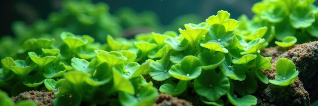 Reticulated algae Hydrodictyon reticulatum in aquatic environment, algae, aquaculture, freshwater