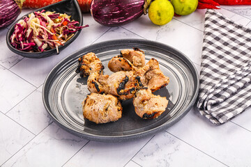 Afgani chicken kebab with white marinade