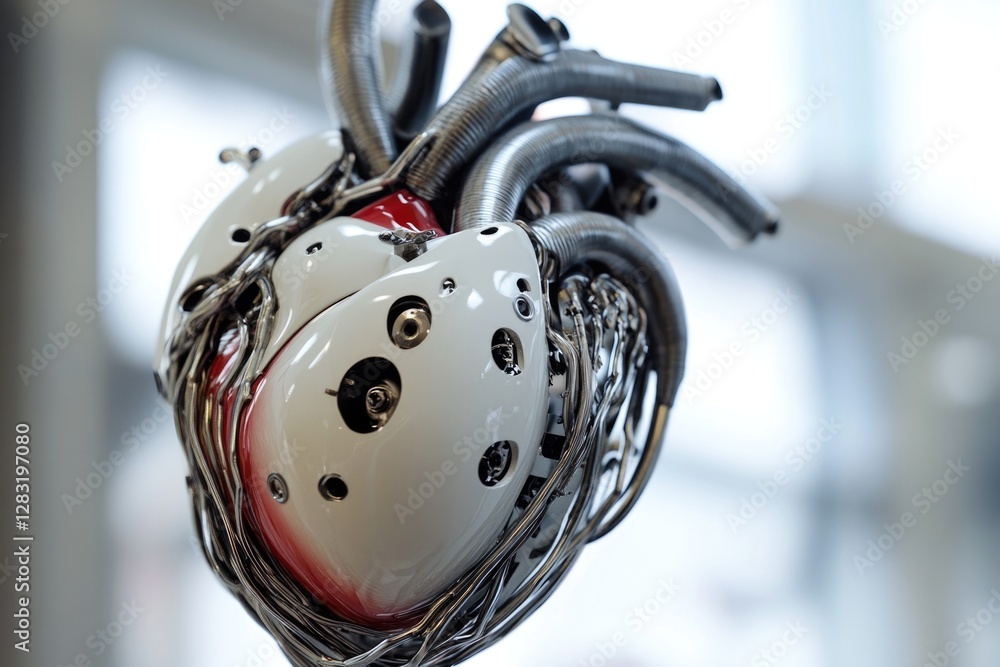 Poster a detailed view of a heart-shaped object constructed from wires