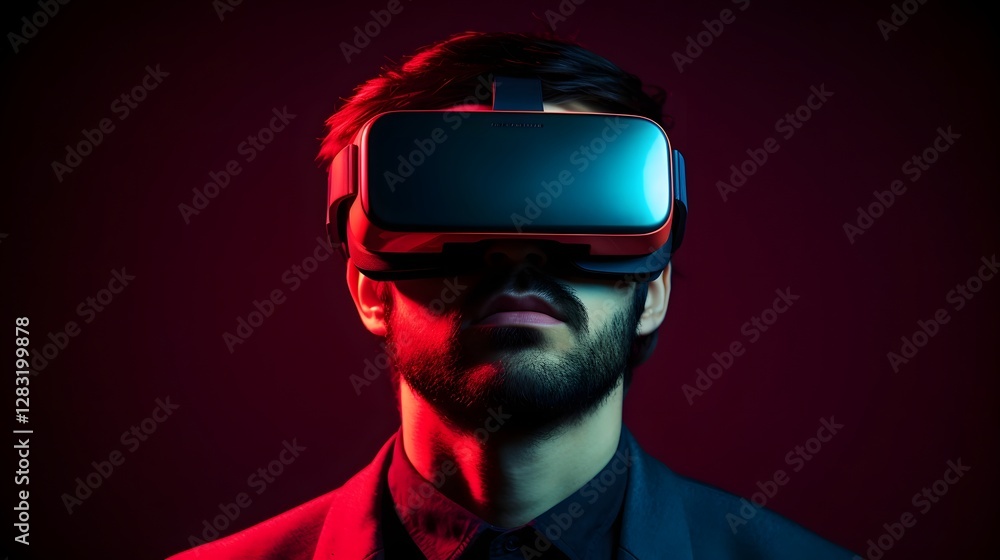 Poster cutting edge virtual reality headset enabling captivating and transformative learning experiences th