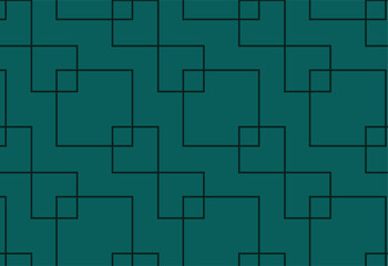 Seamless pattern of squares on a green background. Vector illustration.