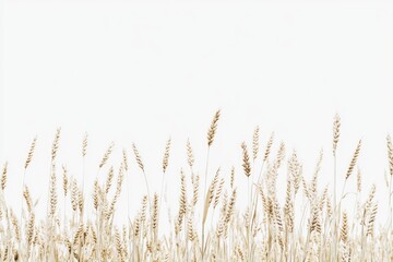 Fototapeta premium Isolated wheat field border, soft light