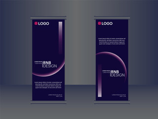 Roll Up Banner Stand Template dark blue