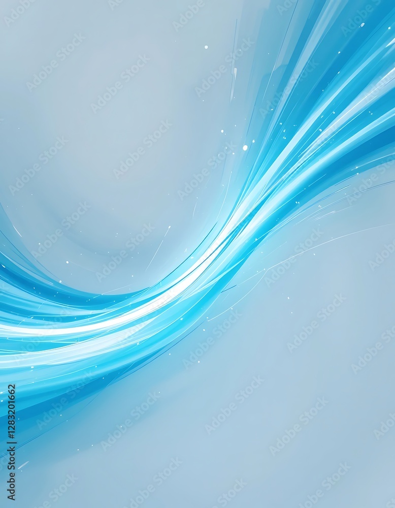 Aufkleber light streaks in blue and white create a dynamic flow abstract