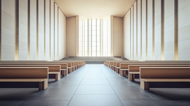 A legislative hall with smooth stone floors and modern seating. Featuring elegance and formality