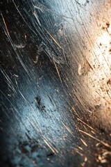 Obraz premium A close-up view of a metal surface with various scratches and marks
