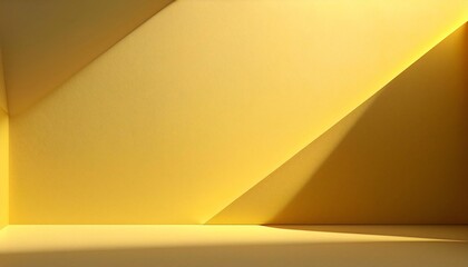 Abstract Yellow Interior with Sharp Shadows and Soft Light Creating a Modern Artistic Space