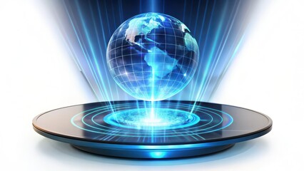 Holographic Earth Globe on Platform