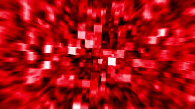Dynamic red pixel explosion, Abstract digital motion background 
