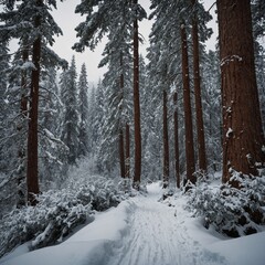 snow covered trees