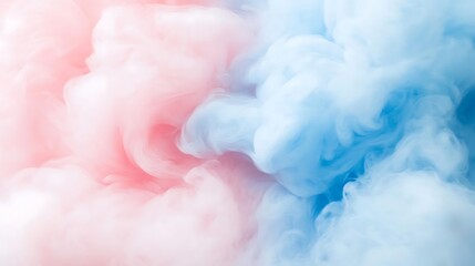 Fototapeta premium Abstract pastel pink and blue smoke swirls.