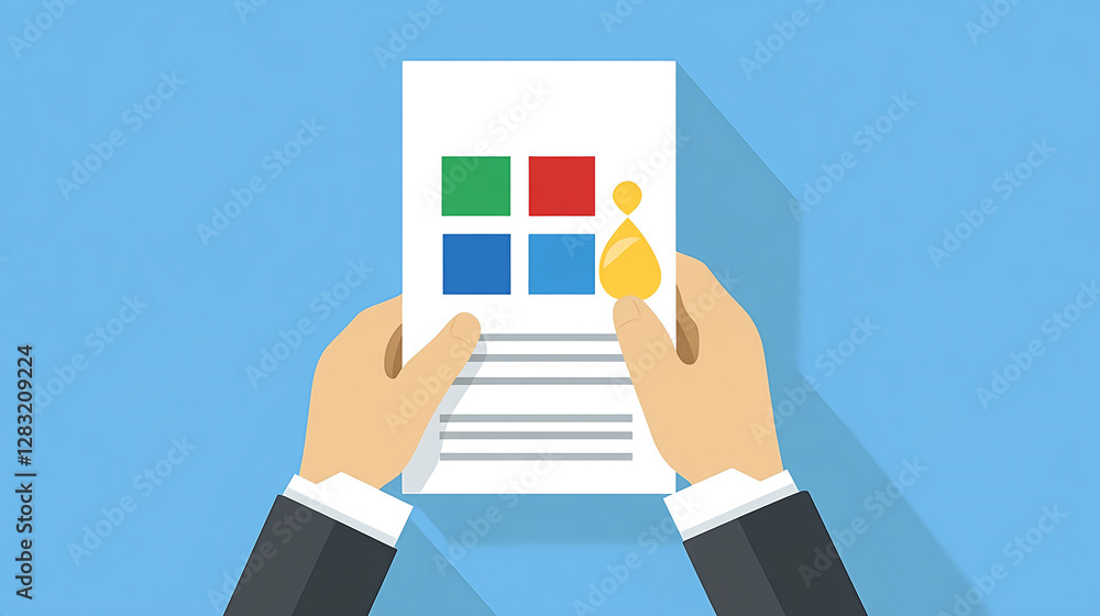 Poster creating colorful graphics for a business presentation office environment digital art professional v