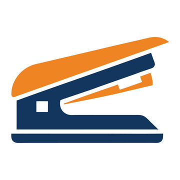 orange blue stapler office supply clip art preview