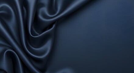 Obraz premium Beautiful dark blue background with soft and elegant folds that create a luxurious and smooth texture.