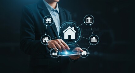 Futuristic Smart Home Control with Connected Devices.