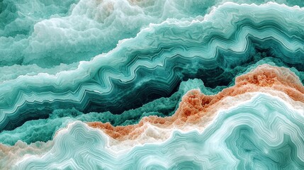 Obraz premium Abstract geological formation with turquoise and orange layers
