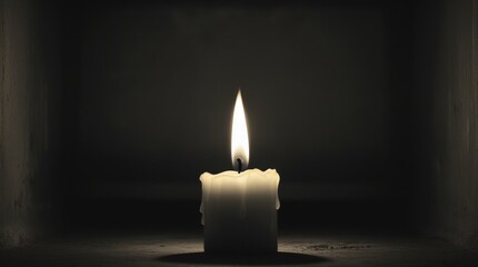 Candle flames dancing in the darkness cast eerie shadows on the walls