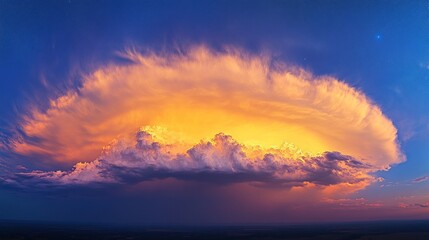 Fototapeta premium Dramatic Sky With Golden And Dark Clouds.