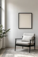 Empty Wall and Chair in Room