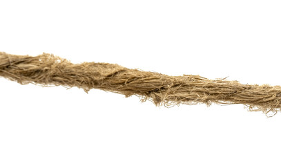 old hemp rope on white background