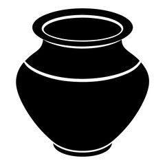 Minimalist Clay Pot Silhouette Vector – Traditional & Elegant.