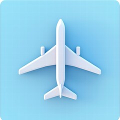Soaring Vision: A pristine, minimalist depiction of an aircraft against a serene backdrop, evoking feelings of travel, exploration, and boundless horizons. 