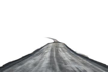 Gravel road in a misty landscape