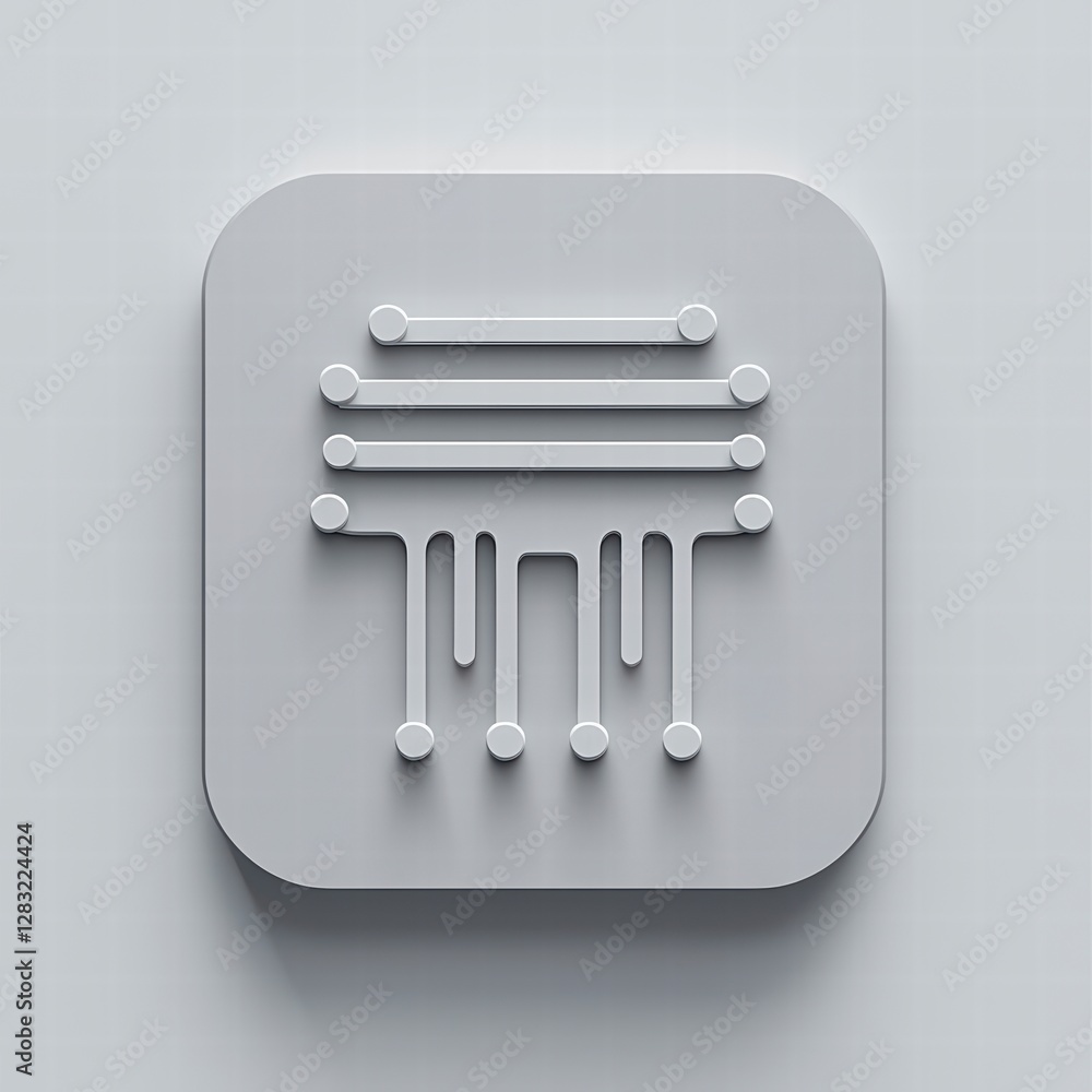 Poster minimalist circuitry icon: a clean, modern design featuring an abstract circuit board layout, presen