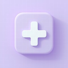 Obraz premium Symbol of Addition: A minimalist and visually appealing rendering of a white plus sign against a soft pastel backdrop, symbolizing positivity and augmentation.