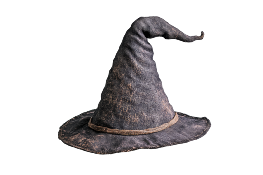 Vintage wizard hat made of dark fabric