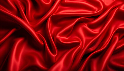 Obraz premium red silk wave background beauty cosmetics sale