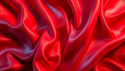 Obraz premium red silk wave background beauty cosmetics sale